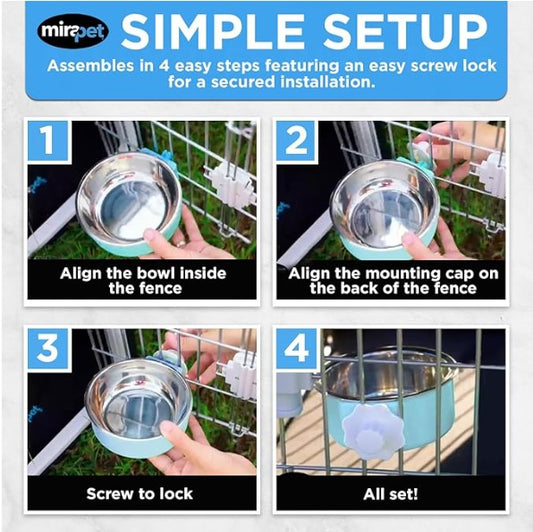 Installing the bowl to the crate door