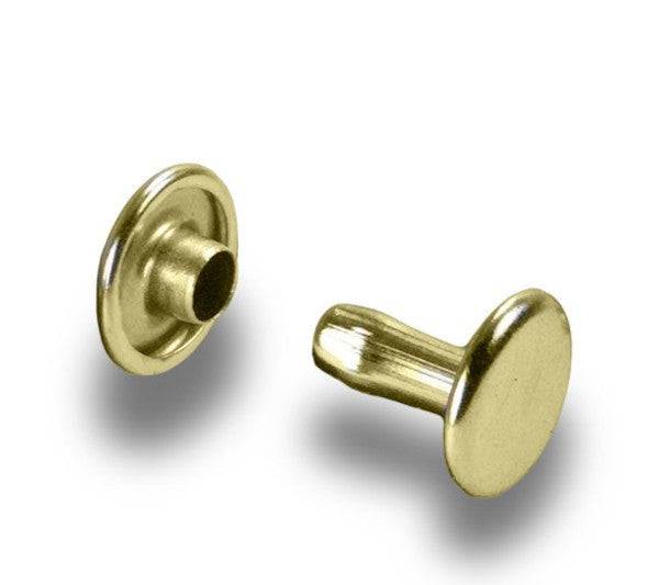 Brass Plated Speed Rivets - Tap On Rivets - 10pk - OKIE DOG SUPPLY
