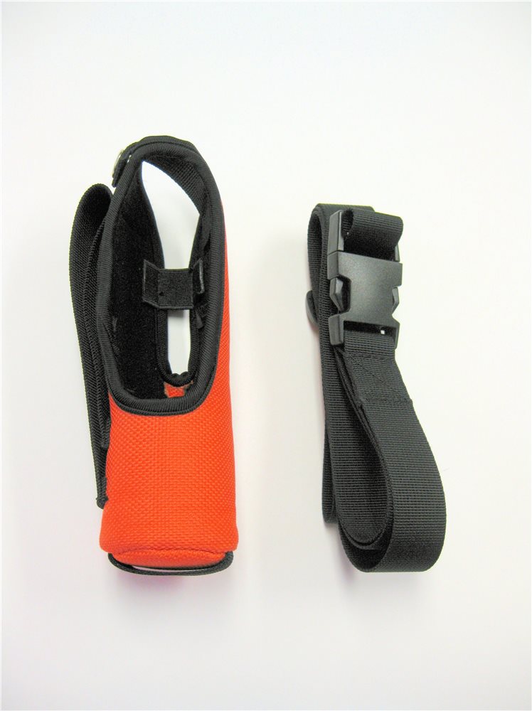 orange holster with shoulder strap
