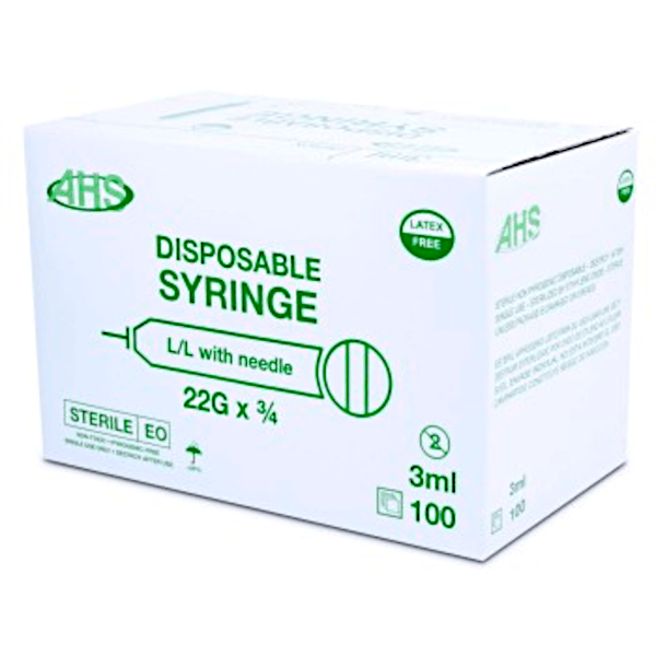 Syringe with Needle - 100ct box - 22g x 3/4 - OKIE DOG SUPPLY