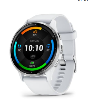 White Garmin smartwatch on a white background