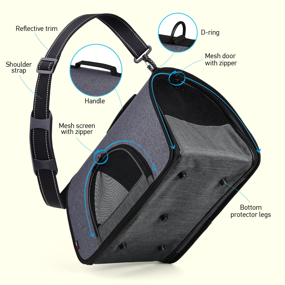 Dual Color Collapsible Pet Carrier