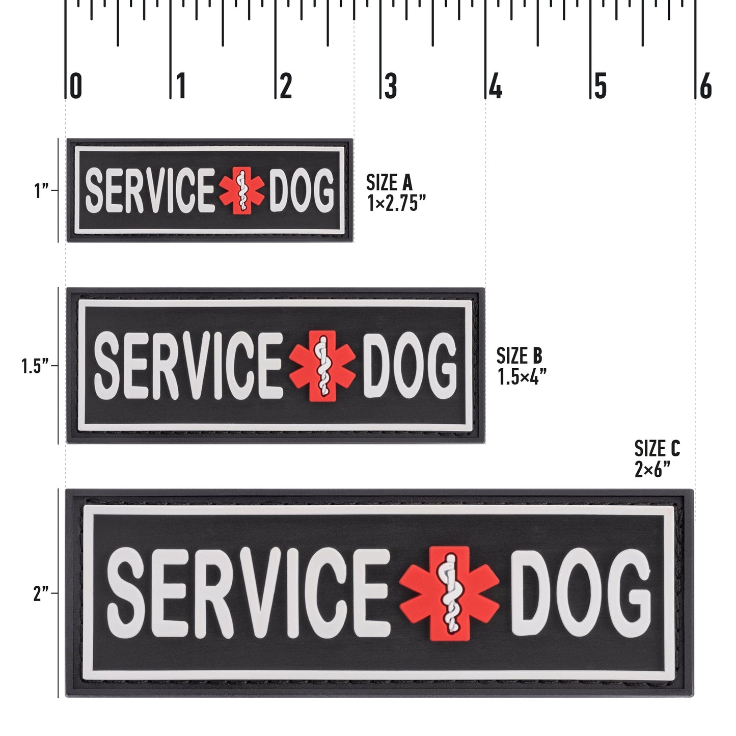 Dogline Service Dog 3D Rubber Patches