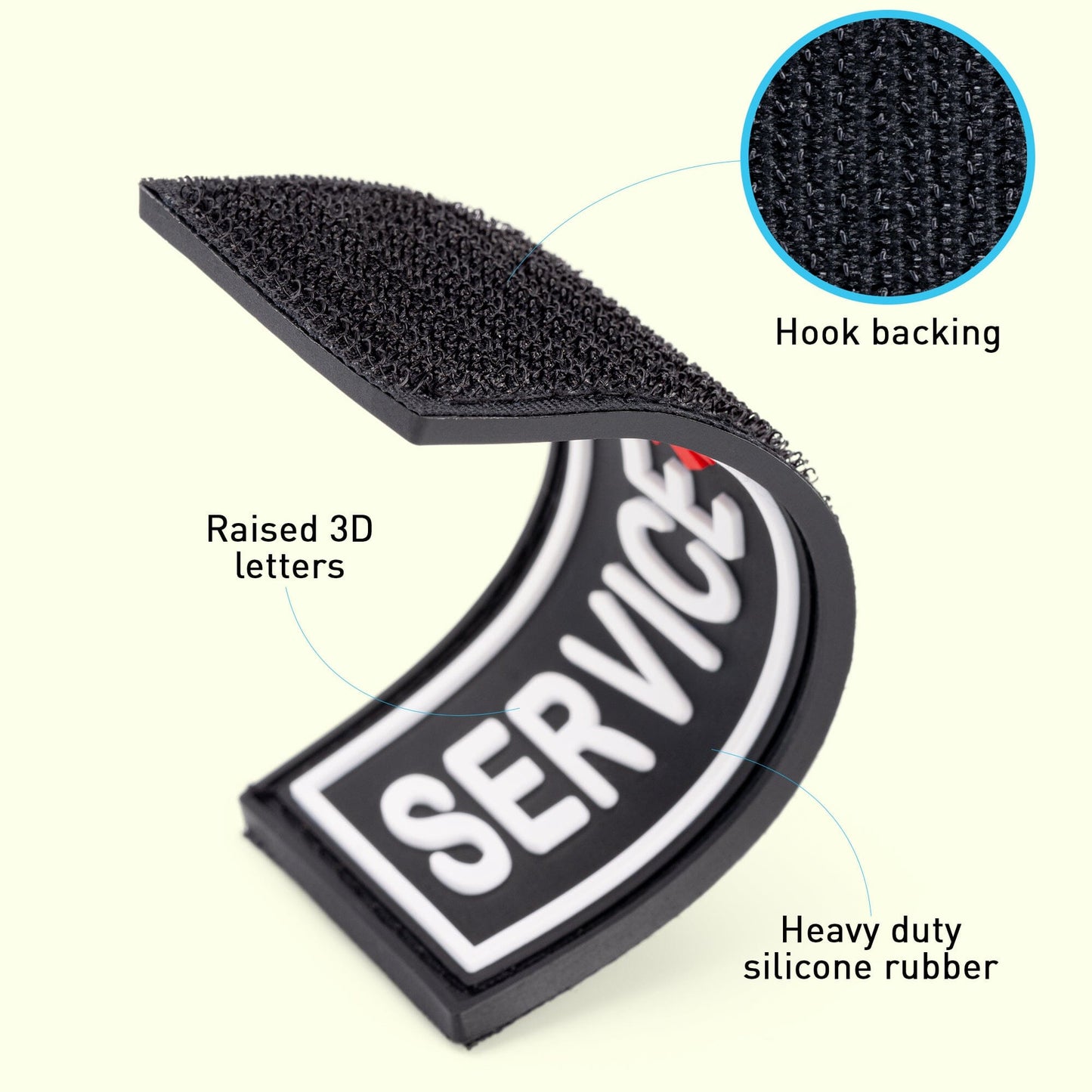 Dogline Service Dog 3D Rubber Patches