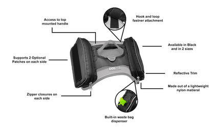 Quest Removable Utility Saddlebags + Built-In Waste Bag Dispenser