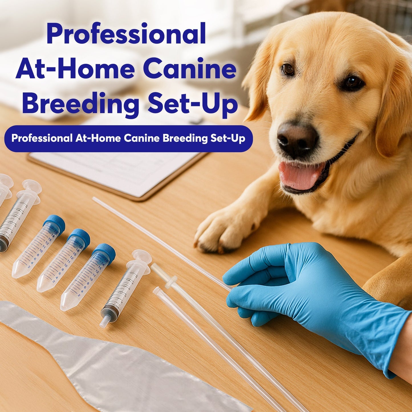 3-Pack Canine Breeding Support Kit – Complete Dog Breeding Supplies with Tubes, Insemination Rods, Syringes, Sheaths & Disposable Gloves – Veterinary Grade Animal Care Equipment