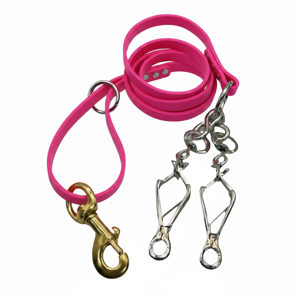 BETA LEAD 1/2 INCH WITH 2 FRENCH SNAPS PINK