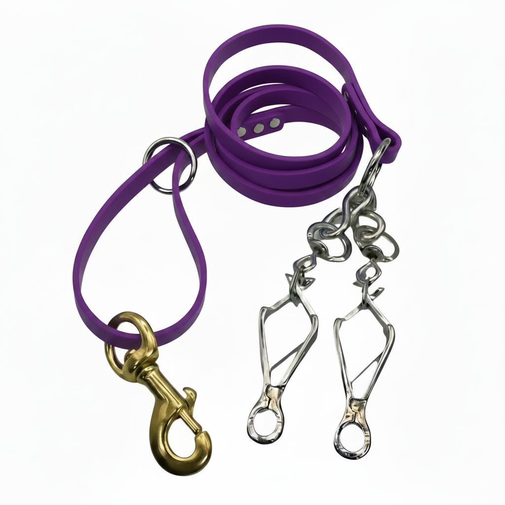 BETA LEAD 1/2 INCH WITH 2 FRENCH SNAPS PURPLE