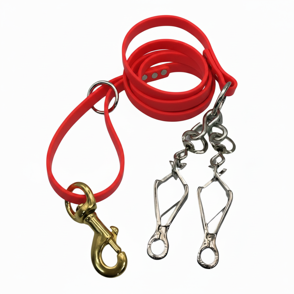 BETA LEAD 1/2 INCH WITH 2 FRENCH SNAPS RED