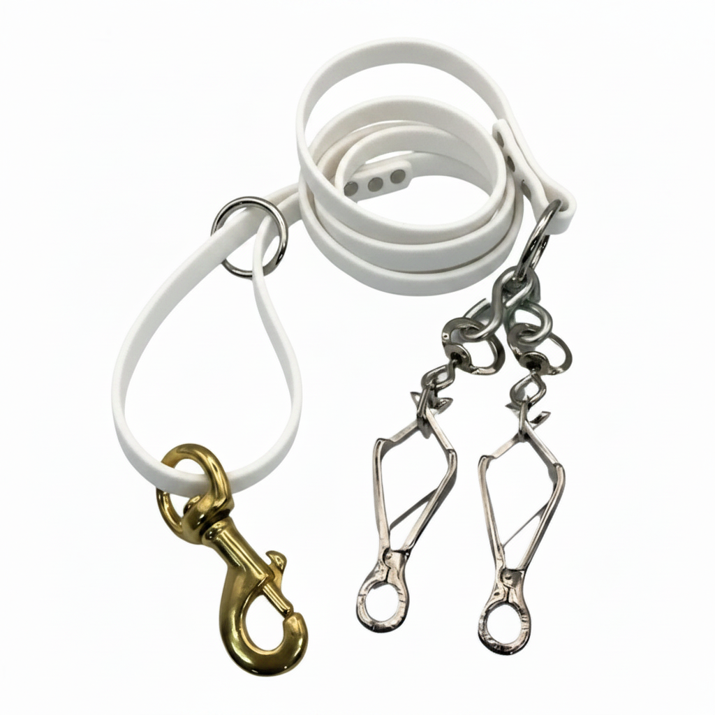 BETA LEAD 1/2 INCH WITH 2 FRENCH SNAPS WHITE