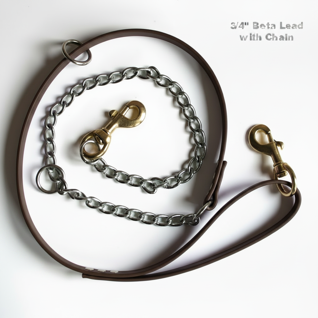 BETA LEAD WITH CHAIN DARK BROWN