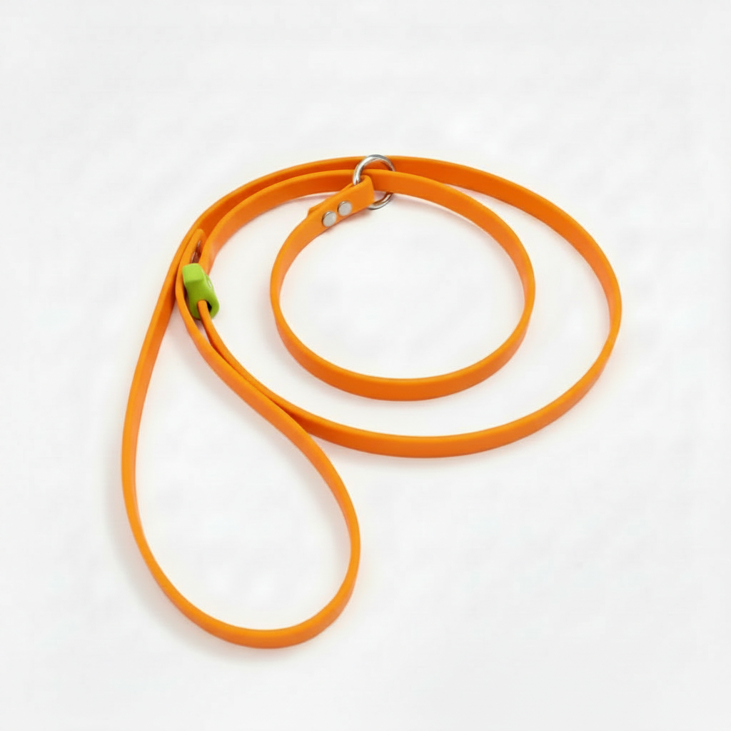 BRIGHT ORANGE SLIP LEAD WITH C. YELLOW STOP