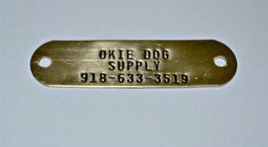 Brass Nameplates with Free Tap-On Rivets - OKIE DOG SUPPLY