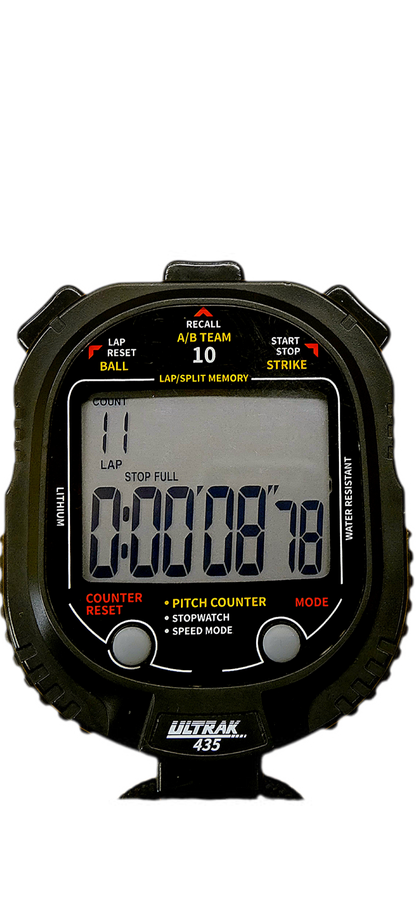 Black electronic stop watch with digital display  