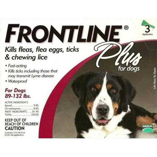 Frontline Plus Flea Control Plus for Dogs And Puppies - 89-132 lbs - 3 Pack - OKIE DOG SUPPLY