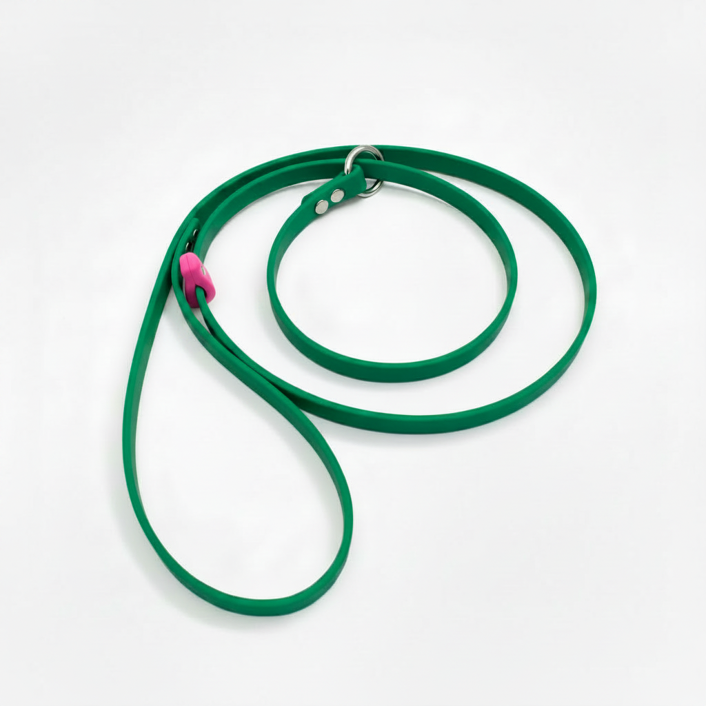 GREEN SLIP LEAD WITH PINK STOP