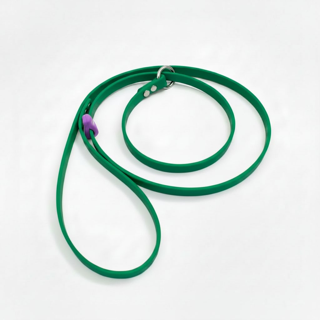 GREEN SLIP LEAD WITH PURPLE STOP