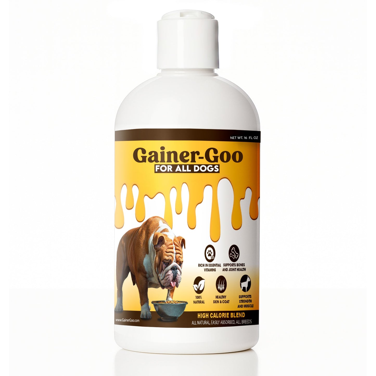 Gainer-GOO - for All Breeds - High Calorie Fat Liquid Weight Gainer - 16oz