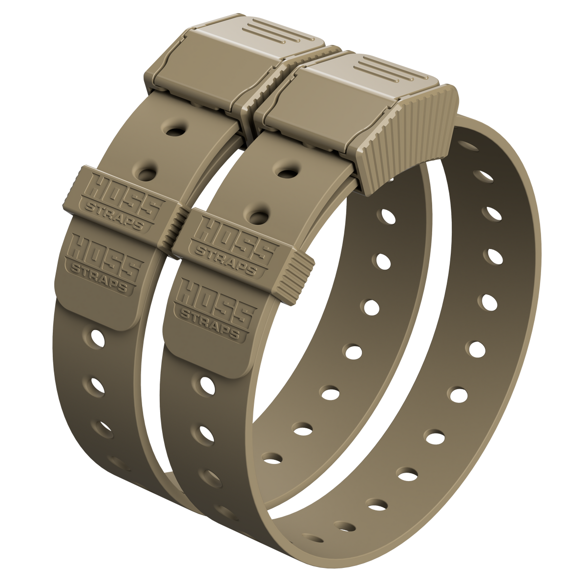 Two brown dog collars with metal clasps on a white background