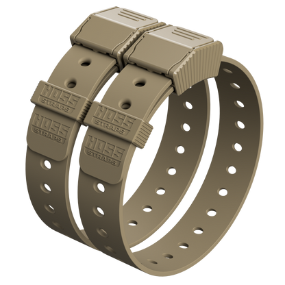 Two brown dog collars with metal clasps on a white background