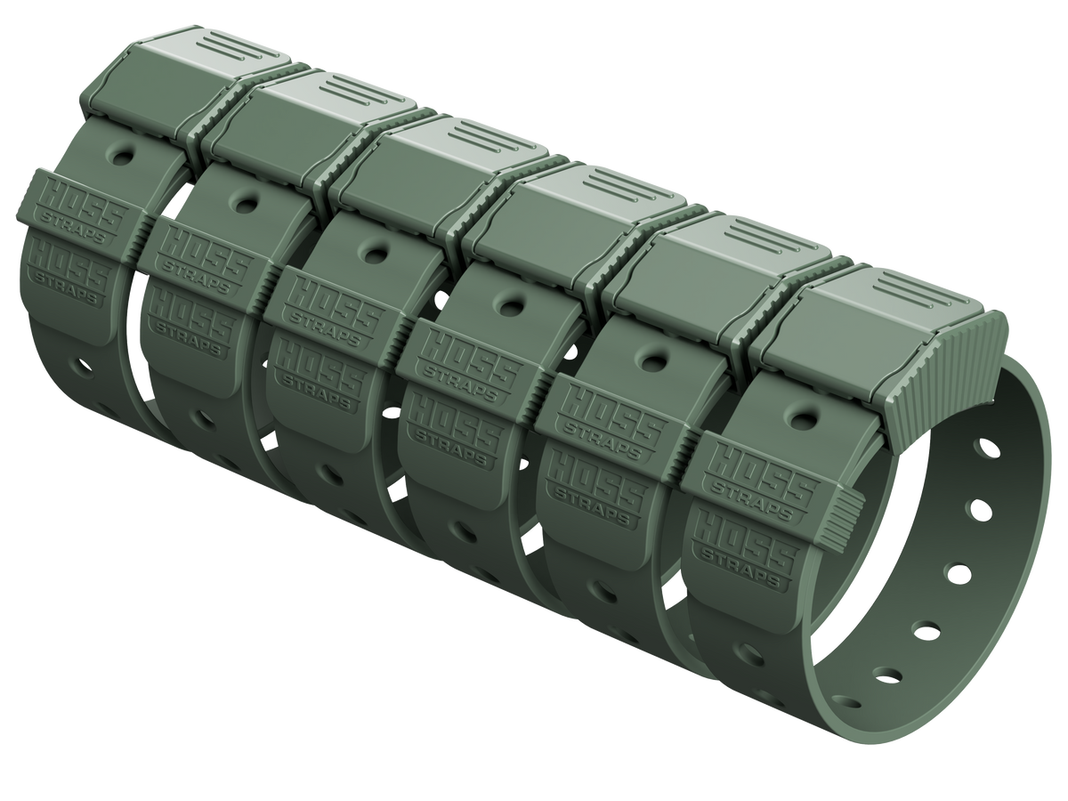 Green track link belt on a white background