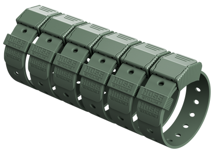 Green track link belt on a white background