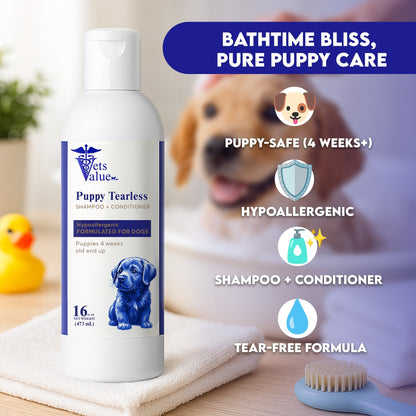Vets Value Puppy Tearless Shampoo + Conditioner - 16oz