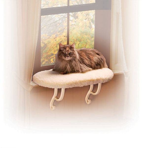 Kitty Sill Perch - White - Orthopedic Surface - OKIE DOG SUPPLY