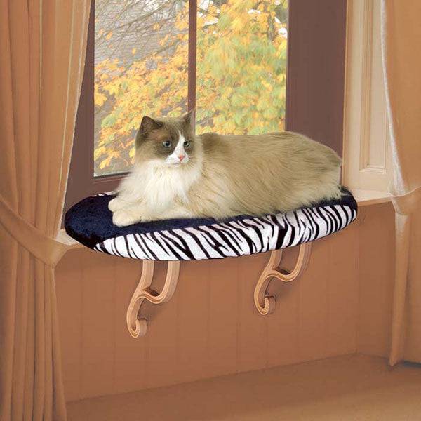 Kitty Sill Perch - Zebra Pattern - OKIE DOG SUPPLY