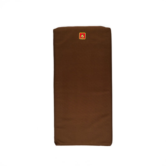 brown dog kennel pad with label