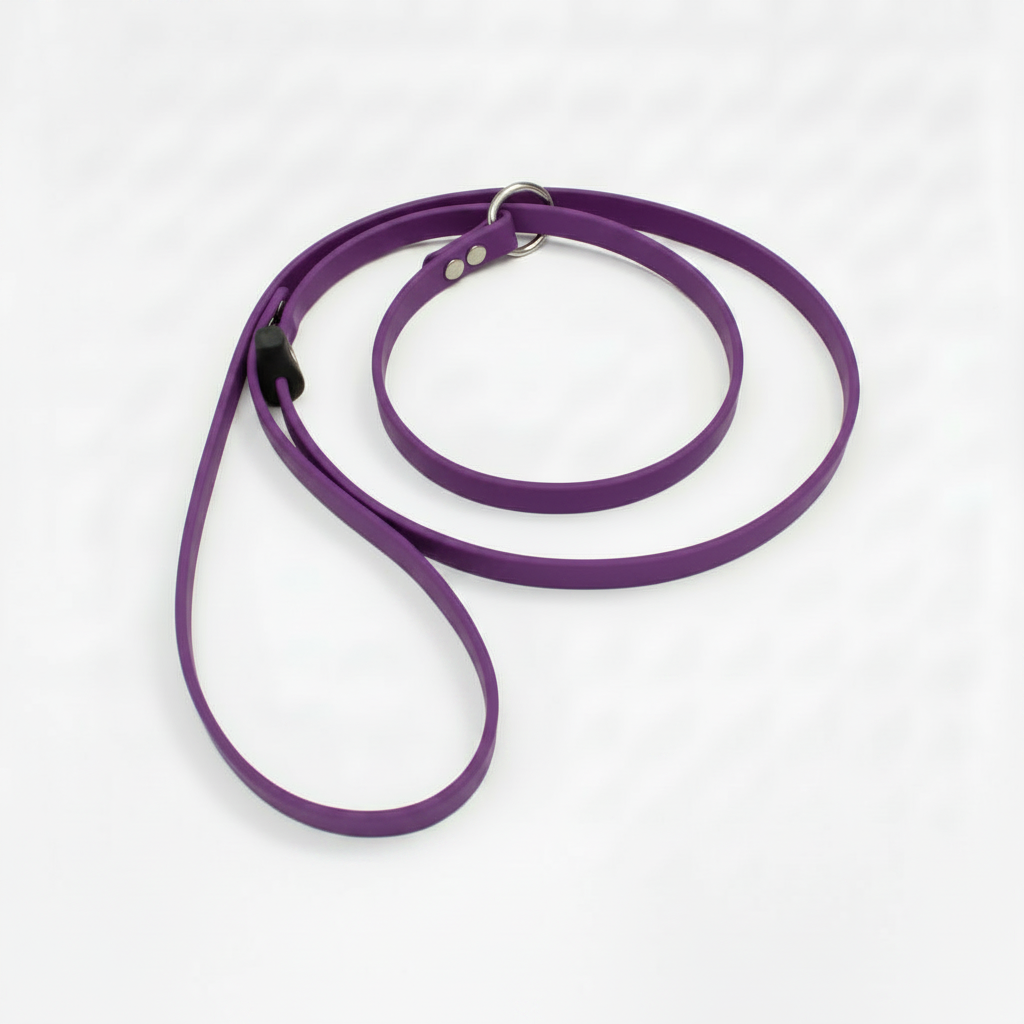 PURPLE SLIP LEAD WITH BLACK STOP