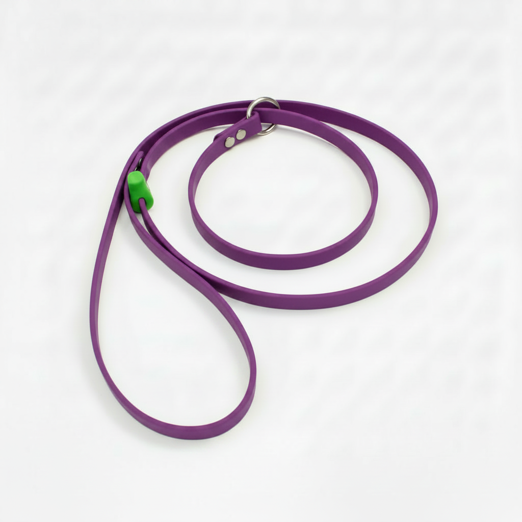 PURPLE SLIP LEAD WITH GREEN STOP