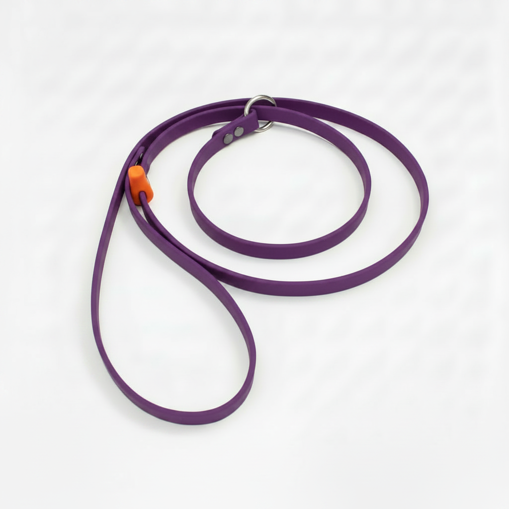 PURPLE SLIP LEAD WITH ORANGE STOP