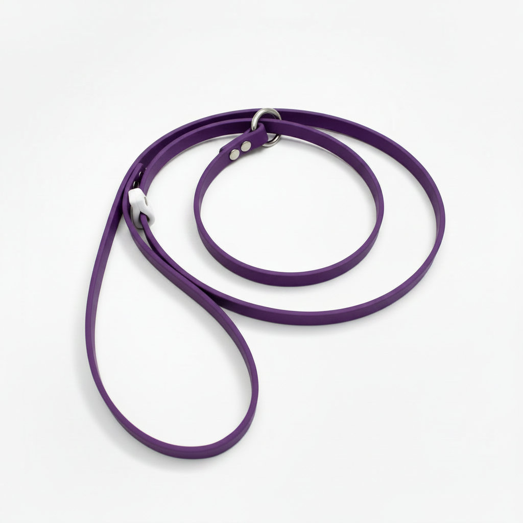PURPLE SLIP LEAD WITH WHITE STOP