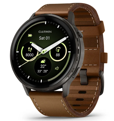 SMARTWATCH VENU 4 BLACK/BRN LEATHER