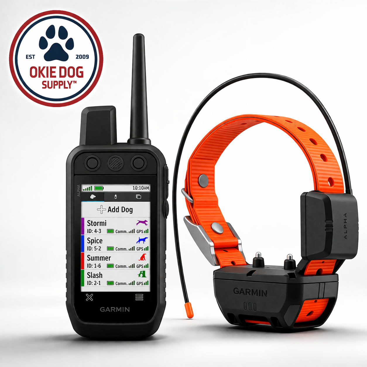 garmin alpha 300 with mini tt25 bundle kit with okie dog logo