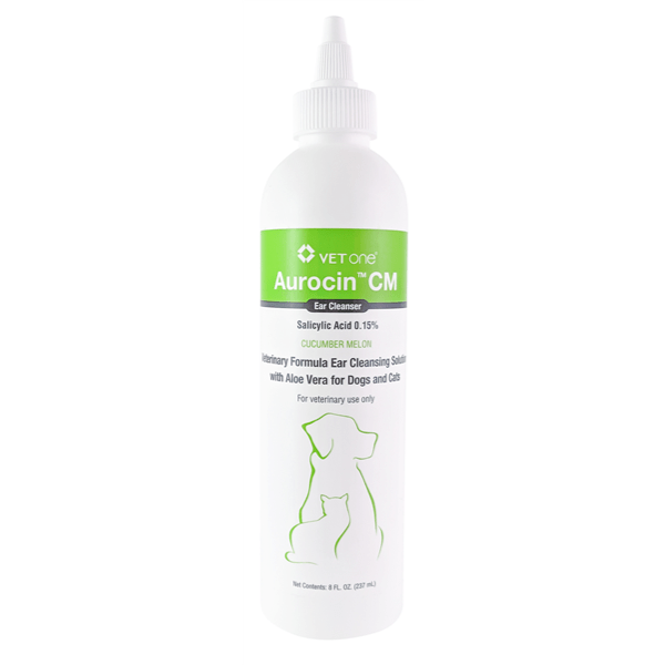 Aurocin CM Ear Cleanser - Cucumber Melon Scent - 8oz - OKIE DOG SUPPLY