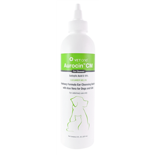 Aurocin CM Ear Cleanser - Cucumber Melon Scent - 8oz - OKIE DOG SUPPLY