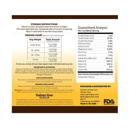 Gainer-GOO - for All Breeds - High Calorie Fat Liquid Weight Gainer - 16oz