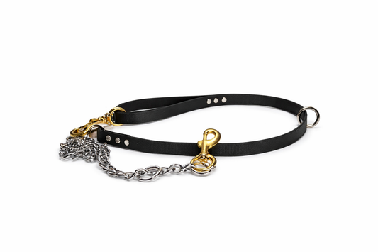 black dayglo lead with chain