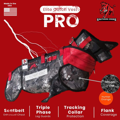 Elite Catch Vest PRO- Attached Collar Extreme Protection - OKIE DOG SUPPLY