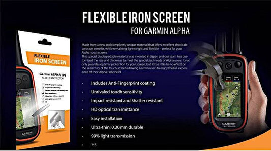 Clearance Flexible Iron Screen Protector - Garmin Alpha 100 - OKIE DOG SUPPLY