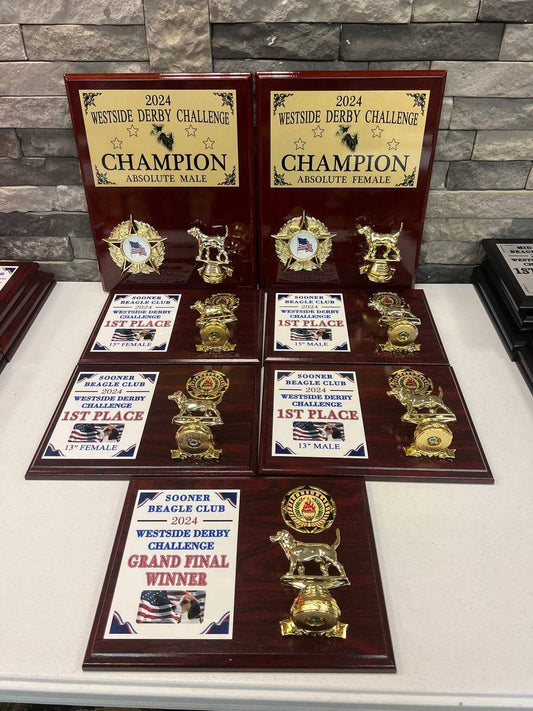 Award Plaques - Information Only - Must Call To Order - OKIE DOG SUPPLY