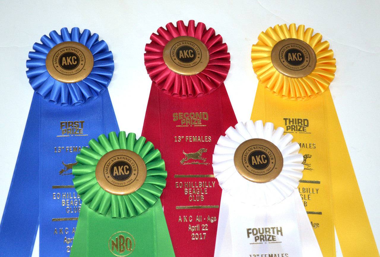 Rosettes - Large Rosettes with Streamers - Club Awards Rosettes - OKIE DOG SUPPLY