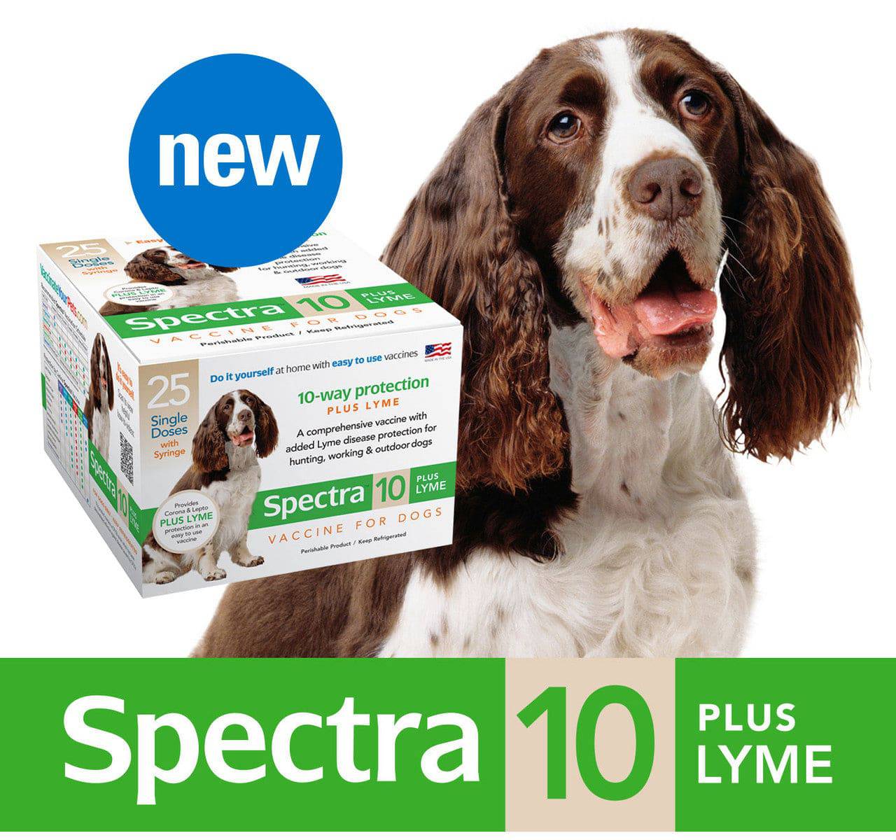 Spectra 10 PLUS Lyme - Vaccine - 25 dose - Syringes included - OKIE DOG SUPPLY